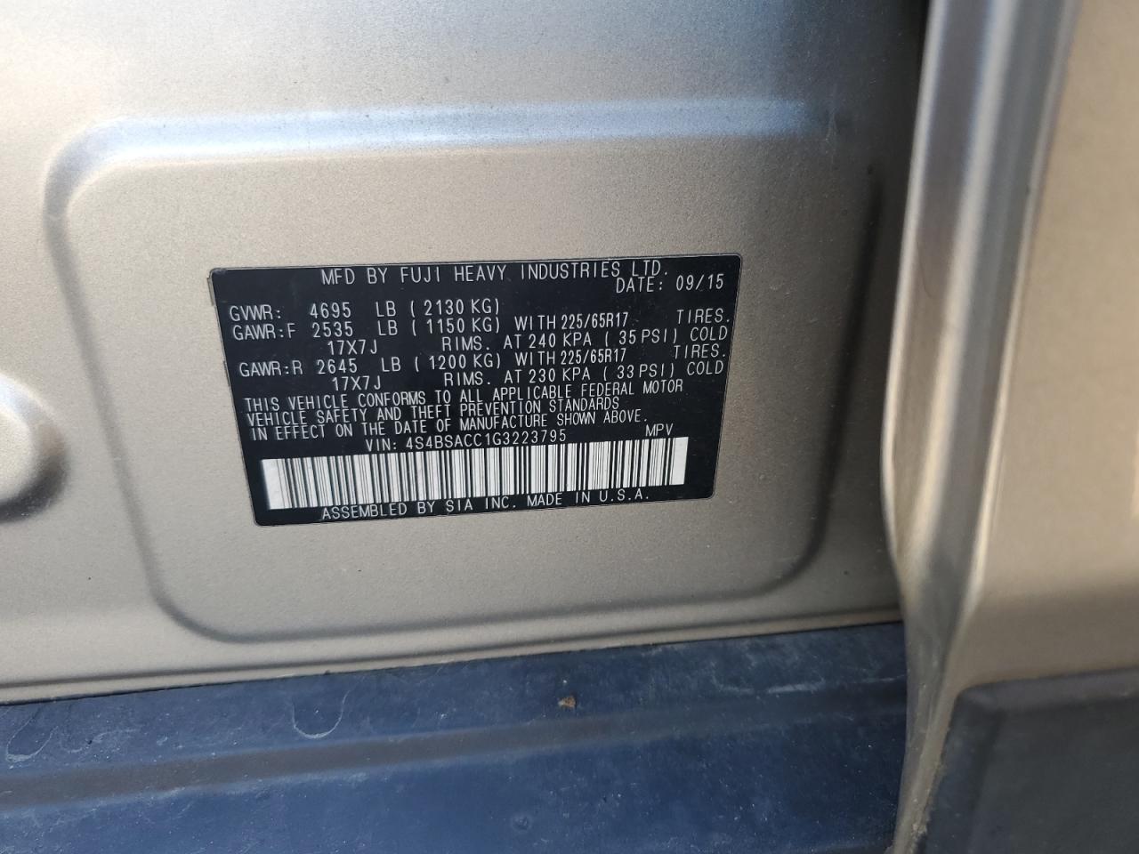 SUBARU OUTBACK 2.5I PREMIUM