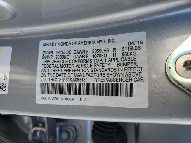 2019 HONDA ACCORD SPO - 1HGCV1F31KA086181