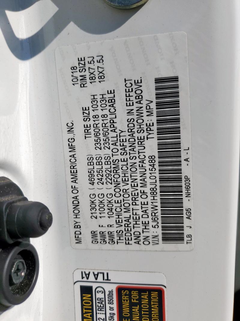 2018 HONDA CR-V EXL 5J6RW1H88JL015488