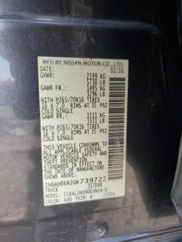 2016 NISSAN FRONTIER S 1N6AD0ER2GN739722