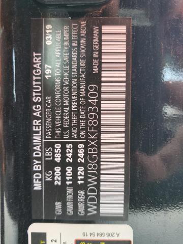 2019 MERCEDES-BENZ C 63 AMG WDDWJ8GBXKF893409