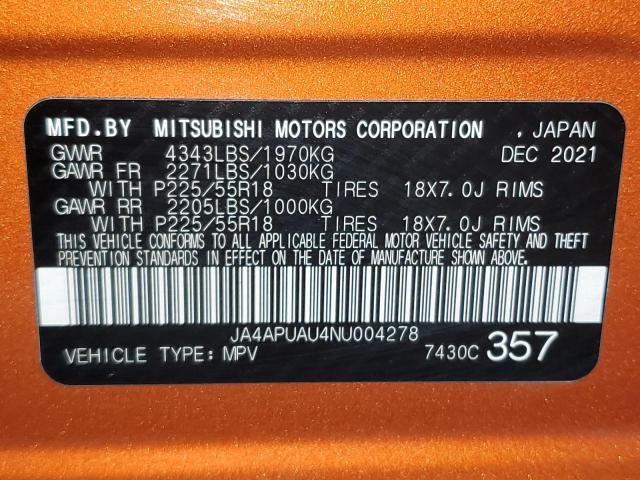 2022 MITSUBISHI OUTLANDER SPORT ES JA4APUAU4NU004278