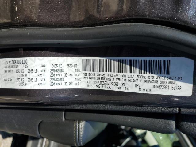 2016 JEEP CHEROKEE LIMITED 1C4PJMDS8GW122661