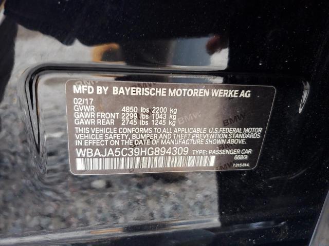 2017 BMW 530 I WBAJA5C39HG894309