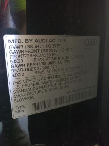 2019 AUDI Q8 PREMIUM WA1AVAF11KD016323