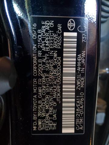 2016 TOYOTA PRIUS JTDKARFU5G3020404