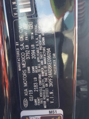 2019 KIA FORTE FE #3262059104