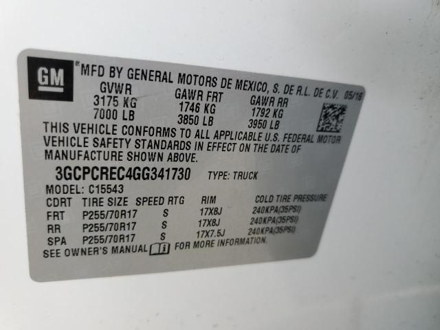 2016 CHEVROLET SILVERADO - 3GCPCREC4GG341730