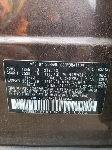 2019 SUBARU OUTBACK 2. 4S4BSANC3K3338064