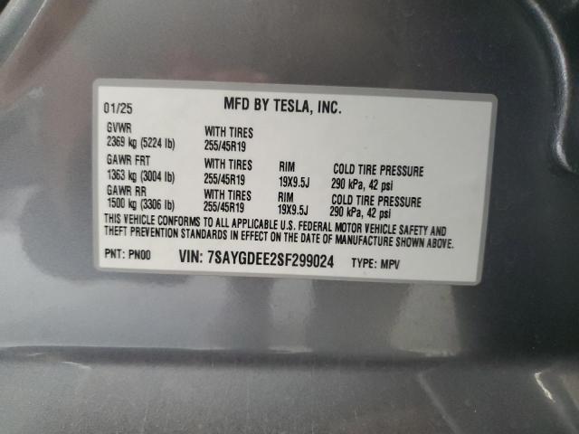 2025 TESLA MODEL Y 7SAYGDEE2SF299024