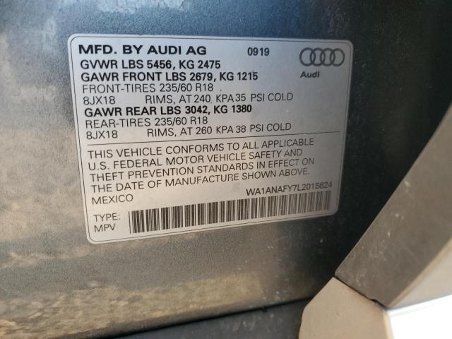 2020 AUDI Q5 PREMIUM WA1ANAFY7L2015624