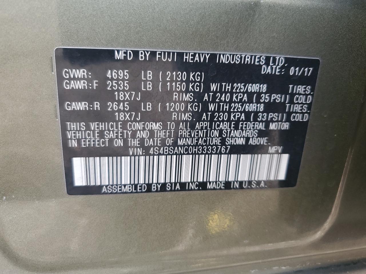 SUBARU OUTBACK 2.5I LIMITED