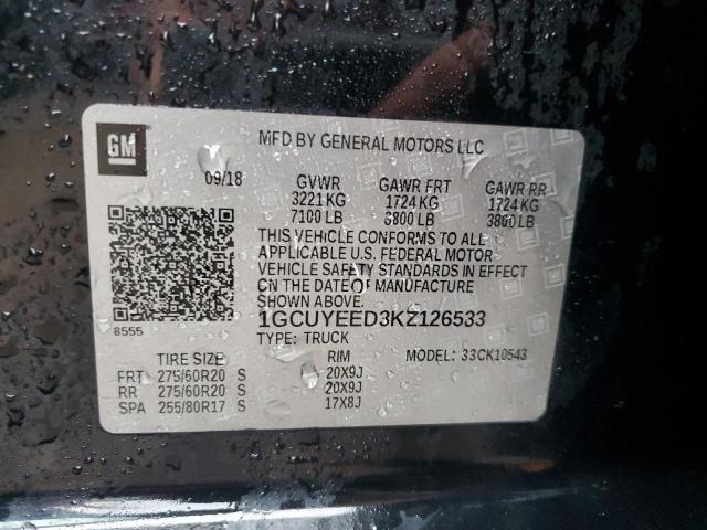 2019 CHEVROLET SILVERADO 1GCUYEED3KZ126533