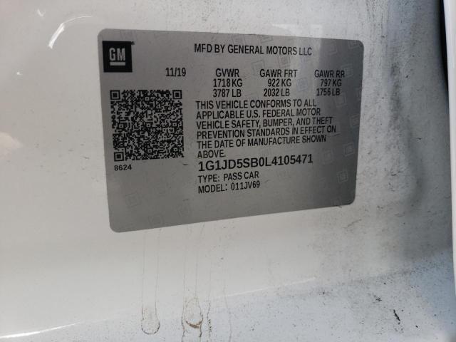 2020 CHEVROLET SONIC LT - 1G1JD5SB0L4105471