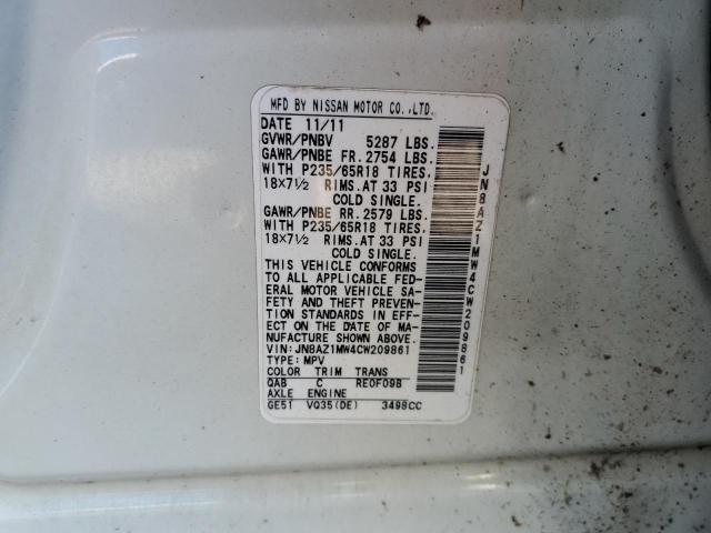 2012 NISSAN MURANO S - JN8AZ1MW4CW209861