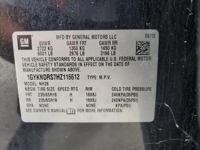 2017 CADILLAC XT5 LUXURY 1GYKNDRS7HZ116612