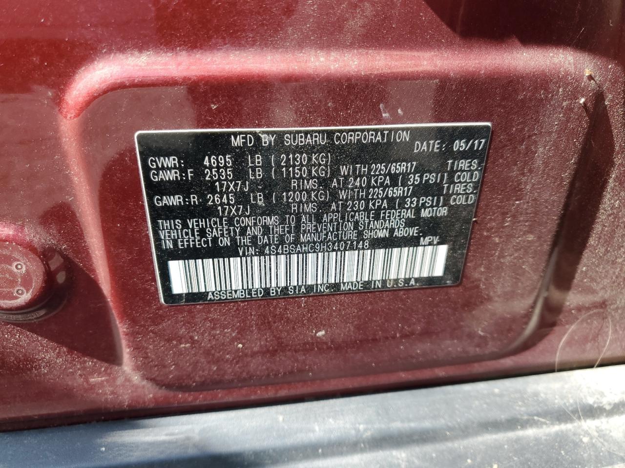 SUBARU OUTBACK 2.5I PREMIUM