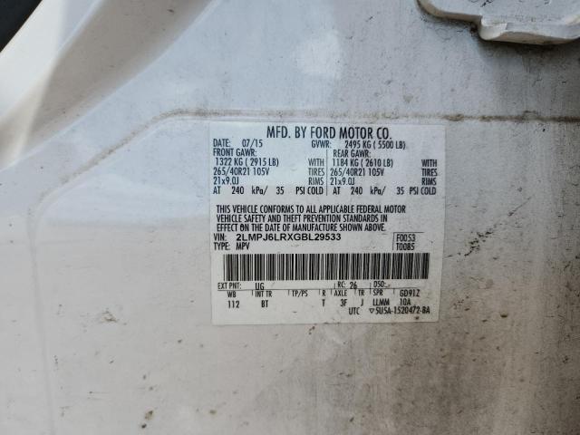 2016 LINCOLN MKX RESERVE 2LMPJ6LRXGBL29533