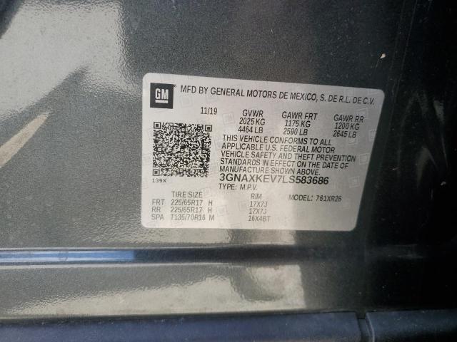 2020 CHEVROLET EQUINOX LT 3GNAXKEV7LS583686