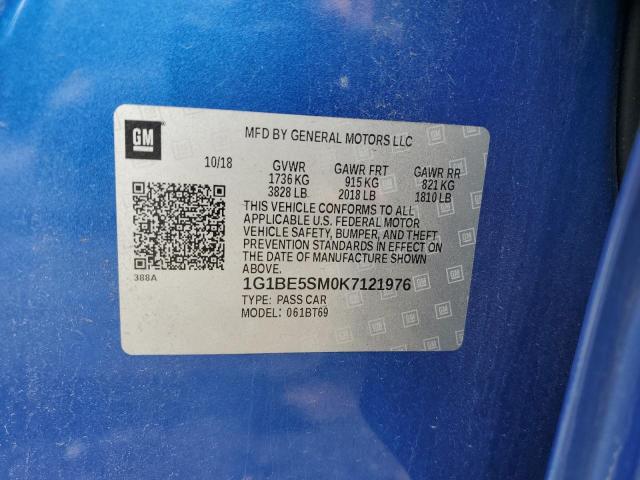 2019 CHEVROLET CRUZE LT 1G1BE5SM0K7121976