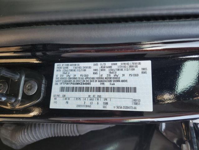 2021 FORD F150 POLIC 1FTFW1P8XMKE94985