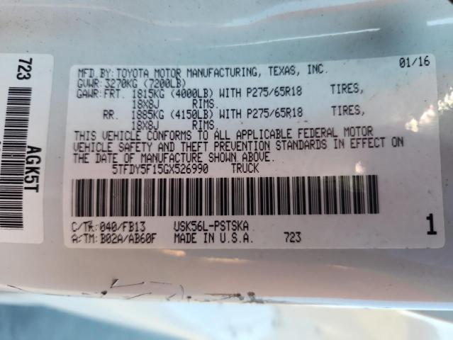2016 TOYOTA TUNDRA CREWMAX SR5 5TFDY5F15GX526990