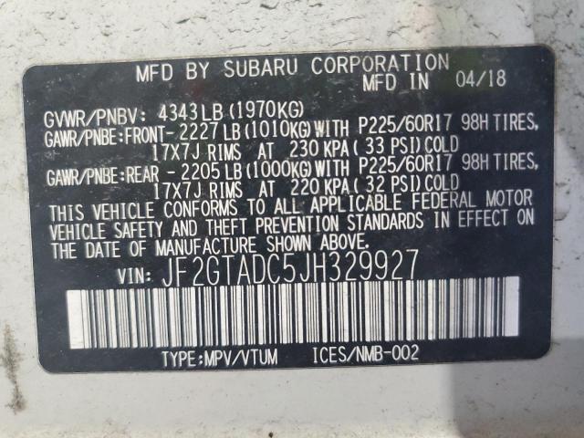 2018 SUBARU CROSSTREK JF2GTADC5JH329927