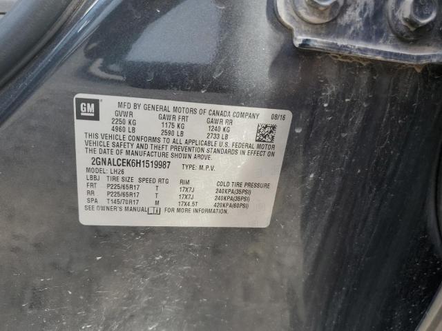 2017 CHEVROLET EQUINOX LT - 2GNALCEK6H1519987