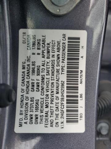 2018 HONDA CIVIC 2HGFC2F59JH525962