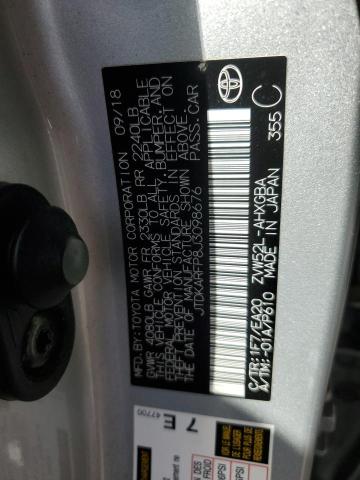 2018 TOYOTA PRIUS PRIM JTDKARFP8J3098676