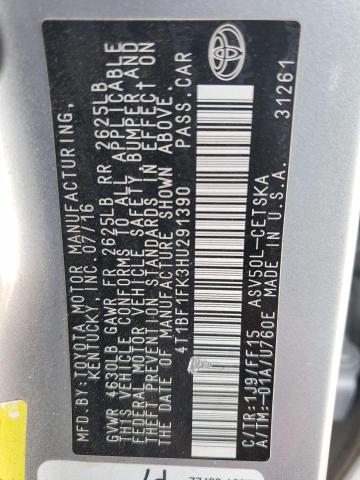 2017 TOYOTA CAMRY LE 4T1BF1FK3HU291390
