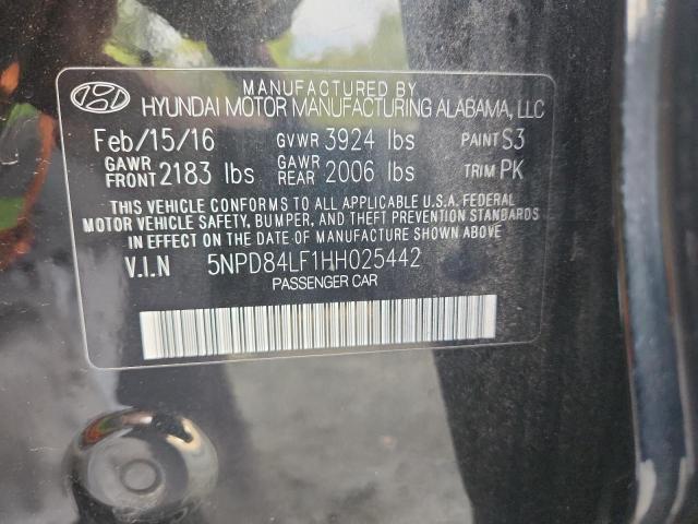 2017 HYUNDAI ELANTRA 5NPD84LF1HH025442