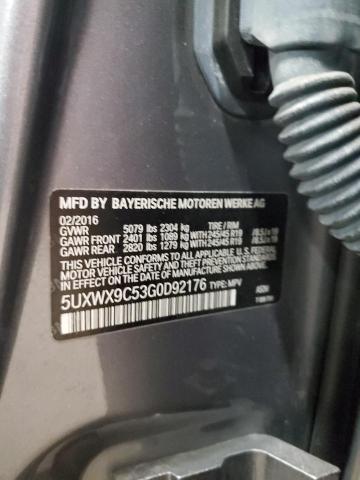 2016 BMW X3 XDRIVE28I 5UXWX9C53G0D92176