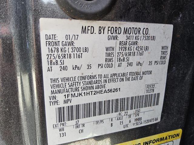 2017 FORD EXPEDITION 1FMJK1HT2HEA56261