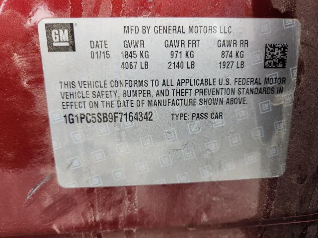 2015 CHEVROLET CRUZE LT 1G1PC5SB9F7164342