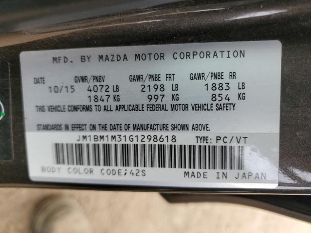 2016 MAZDA 3 TOURING JM1BM1M31G1298618