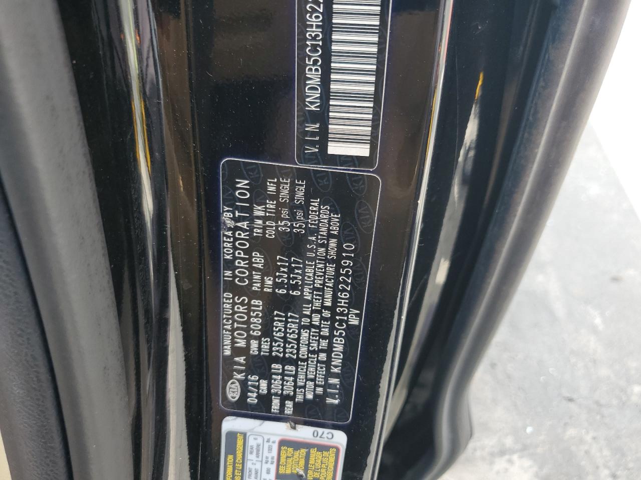 Lot #3261996467 2017 KIA SEDONA LX