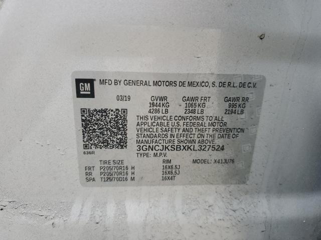 2019 CHEVROLET TRAX LS 3GNCJKSBXKL327524