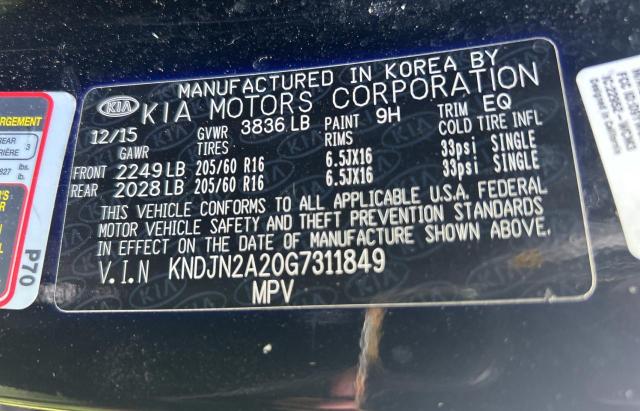 2016 KIA SOUL KNDJN2A20G7311849