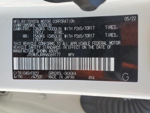 2022 TOYOTA 4RUNNER SR JTEMU5JR8N6069177