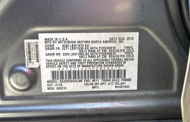 2015 MITS OUTLANDER SPORT ES - 4A4AP3AUXFE050475