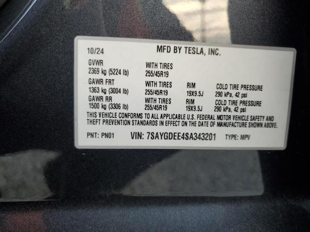 2025 TESLA MODEL Y - 7SAYGDEE4SA343201