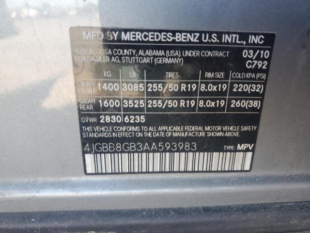 2010 MERCEDES-BENZ ML 350 4MA - 4JGBB8GB3AA593983