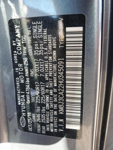 2017 HYUNDAI TUCSON LIMITED KM8J3CA22HU345091