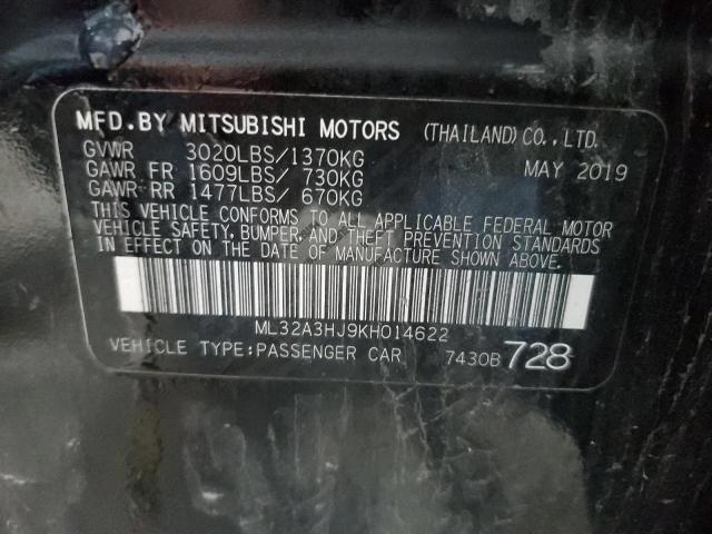 2019 MITSUBISHI MIRAGE ES ML32A3HJ9KH014622