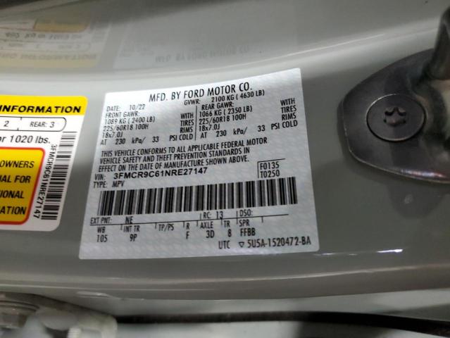 2022 FORD BRONCO SPORT OUTER BANKS 3FMCR9C61NRE27147