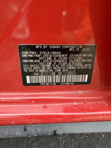 2021 SUBARU CROSSTREK JF2GTHMC2M8315657