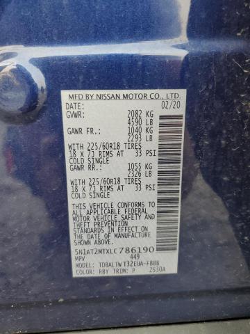 2020 NISSAN ROGUE S 5N1AT2MTXLC786190