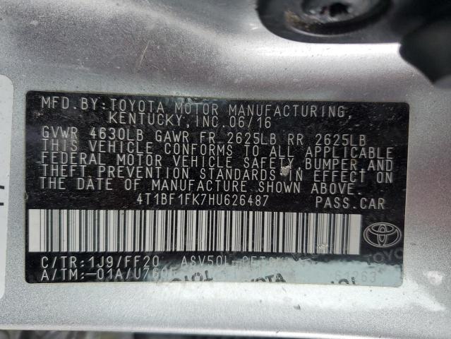 2017 TOYOTA CAMRY LE - 4T1BF1FK7HU626487