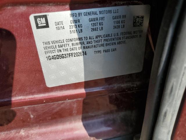 2015 BUICK LACROSSE PREMIUM 1G4GD5G37FF202674